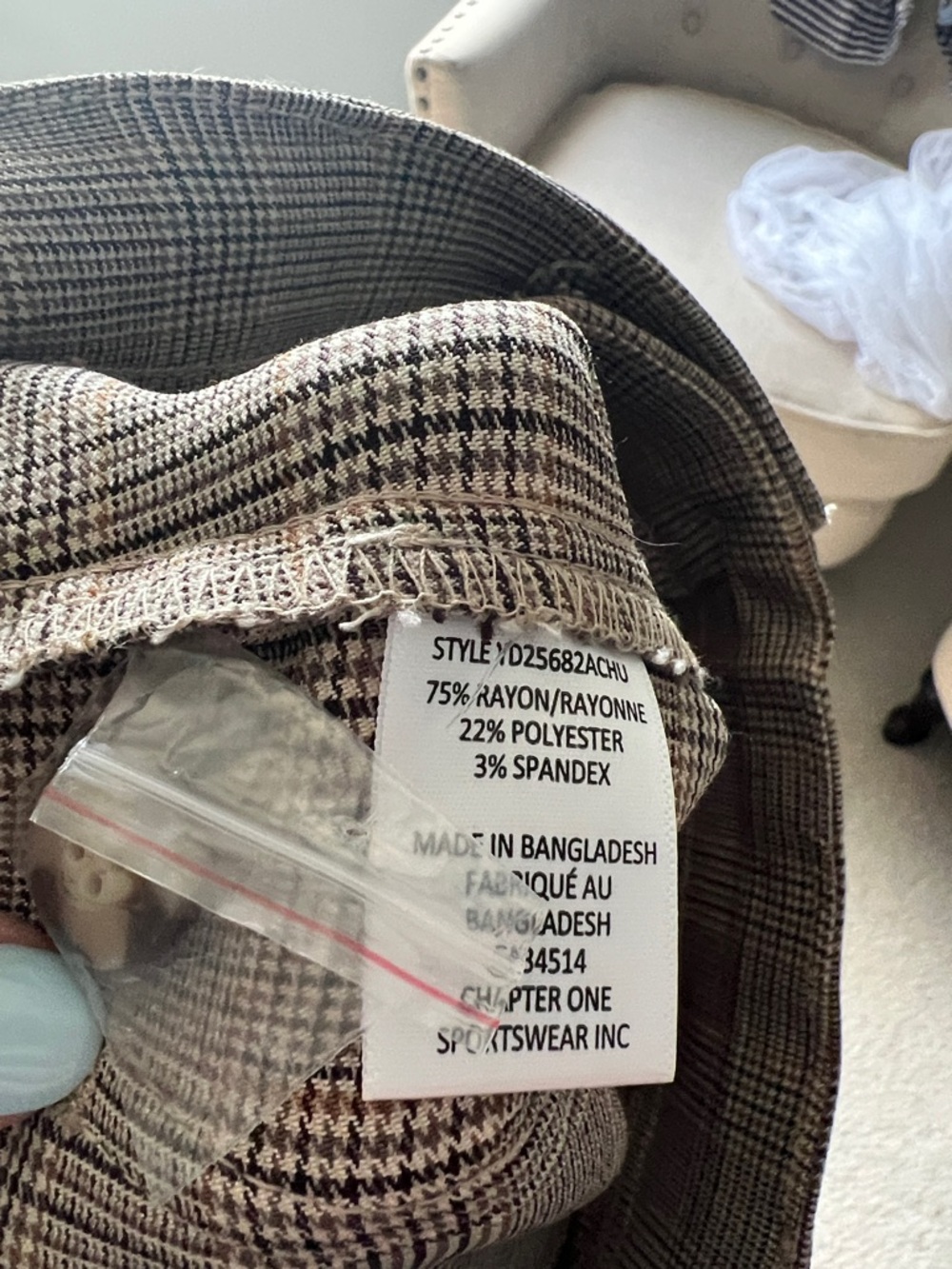 Haver & Blair Trouser Pants Women Large brown plaid Wide Leg Cropped Career - Picture 11 of 11